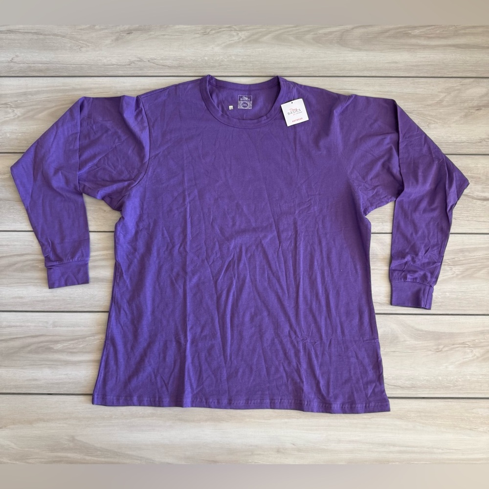 Sexy Basics 24/7 Anywear Long Sleeve Shirt Purple 2XL NWT